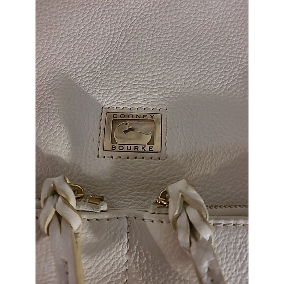 Dooney & Bourke Dillen Ivory Pebbled Leather Hobo Bag Large Pocket Sac Purse - Picture 8 of 16